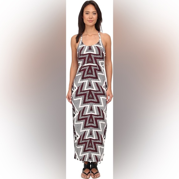 Free People SERVES YOU RIGHT Maxi Split Aztec Bohemian Western Dress Size 0 US - Picture 11 of 12